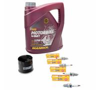 Kit Diagnosi Auto 4L Olio per Suzuki GSF 1200 Bandit 2001-2006 Filtro + Candele
