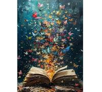 Kit Diamond Painting 5D Farfalla su Libro,Libro magico Pittura Diamante,Kit Completo Fai da te per Adulti e Principianti, Farfalle con Diamanti, Arte e Artigianato per Decorazione Casa Interna 30x40cm