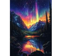 kit Diamond Painting Foresta Pittura Diamante Aurora Diamond Painting Adulti, 5D Full Drill 60x90cm Pittura Diamante Strass Ricamo a Punto Croce per Decorazione Della Parete Casa, Regalo Donna L-416