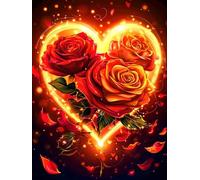 kit Diamond Painting Rosa Pittura Diamante Amore Diamond Painting Adulti, 5D Full Drill 60x90cm Pittura Diamante Strass Ricamo a Punto Croce Kit per Decorazione Della Parete Casa, Regalo Donna L-81
