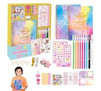 Kit diario per ragazze, set di album di ritagli di diario,Set di diario divertente del fumetto | Set di diari per bambini, forniture di diario artistico per risultati accademici