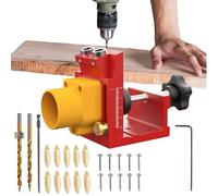 Kit dima per fori tascabili - Localizzatore per trapano angolato con raccolta polvere, guide con raccolta polvere, guida per fori per trapano tascabile per lavorazione del legno per installazione
