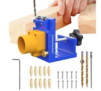 Kit dima per fori tascabili - Localizzatore per trapano angolato con raccolta polvere, guide con raccolta polvere, guida per fori per trapano tascabile per lavorazione del legno per installazione
