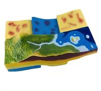 Kit dimostrativo della struttura morfologica della superficie terrestre | Modello 3D di strato geologico e morfologia del territorio, sussidio didattico for la geografia for le aule delle scuole