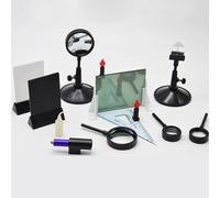 Kit dimostrativo ottico da 7 pezzi, lenti convesse e concave | Specchi e prisma triangolare for esperimenti di imaging a foro stenopeico e a luce piana