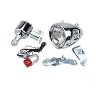 Kit Dinamo Bici 12V 6W Luce Anteriore Posteriore | Lega alluminio robusta, output 12V 6W, luci incluse, montaggio per facile, all'usura