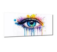 Kit Dipingere con i Numeri per Adulti Colore Occhio Paint by Numbers per Adulti con 3 Pennelli e Acrilici, Tela Antipiega 25x50cm, Idee Regalo Creative, Hobby per Principianti, Decorazione Casa w0-13
