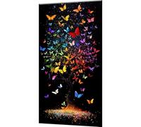 Kit Dipingere con i Numeri per Adulti Farfalla Albero Paint by Numbers per Adulti con 3 Pennelli e Acrilici, Tela Antipiega 60x120cm, Regalo Creative, Hobby per Principianti, Decora la Casa w0-1118