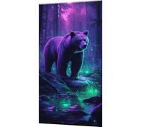 Kit Dipingere con i Numeri per Adulti foresta Orso Paint by Numbers per Adulti con 3 Pennelli e Acrilici, Tela Antipiega 50x100cm, Idee Regalo Creative, Hobby per Principianti, Decora la Casa w0-1367