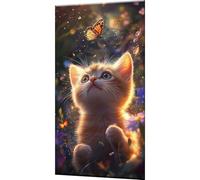 Kit Dipingere con i Numeri per Adulti Sogno Gatto Paint by Numbers per Adulti con 3 Pennelli e Acrilici, Tela Antipiega 50x100cm, Idee Regalo Creative, Hobby per Principianti, Decorazione Casa w0-1297