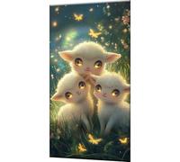 Kit Dipingere con i Numeri per Adulti Sogno Pecora Paint by Numbers per Adulti con 3 Pennelli e Acrilici, Tela Antipiega 50x100cm, Idee Regalo Creative, Hobby per Principianti, Decora la Casa w0-1331