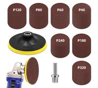 Kit Dischi Carta Abrasiva: Dischi Abrasivi 125 mm Velcro con M14, 70 pezzi Carta Abrasivi per Levigatrice Accessori Trapano, Graniglie 10 x 40/60/80/120/180/240/320 per Levigatura Lucidatura