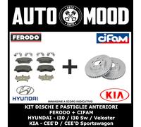 KIT DISCHI E PASTIGLIE FRENI ANTERIORI HYUNDAI i30 VELOSTER KIA CEE'D & SportWa