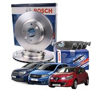 Kit Dischi e Pastiglie Freno BOSCH Anteriori Adatto a DACIA RENAULT Clio IV