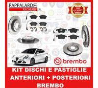 KIT DISCHI E PASTIGLIE POSTERIORI E ANTERIORI BREMBO PER ALFA ROMEO GIULIETTA940
