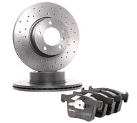 KIT DISCHI FORATI + PASTIGLIE BREMBO ANTERIORI BMW SERIE 4 F36 14-> 312MM