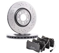 KIT DISCHI FORATI + PASTIGLIE BREMBO ANTERIORI PER ALFA GIULIETTA DAL 2012