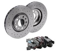 KIT DISCHI FORATI + PASTIGLIE BREMBO ANTERIORI PER ALFA ROMEO 159 05->12