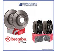 KIT DISCHI FORATI + PASTIGLIE BREMBO POSTERIORI PER OPEL ASTRA J 09-> 268MM