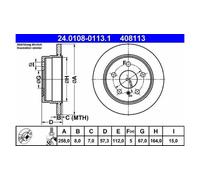 Kit Dischi Freni Coppia Disco Freno Originali ATE ATE408113 KIT 2 pezzi