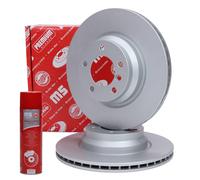 Kit dischi freno anteriori + detergente freni per BMW 1, 3, X1