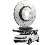 Kit Dischi Freno Brembo Forati Anteriori Volkswagen Vw Golf VI VII Audi A3