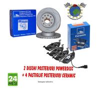 Kit dischi freno Powerdisc + Pastiglie Ceramic Post ATE per AUDI TT Q3 A3 #dh