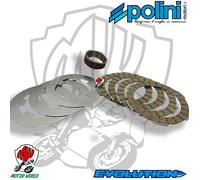 230.0023 KIT 4 DISCHI FRIZIONE POLINI EVOLUTION+MOLLA PIAGGIO VESPA 50-125 ET3