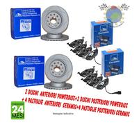 Kit Dischi Power E Pastiglie Ceramic Ant+Post Ate Per Seat Leon Vw Golf Iv #Bs