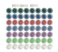 Kit disco a setole radiali da 1 pollice Spazzola abrasiva 1/8 pollici 3,2,35 mm gambo dettaglio ruota di lucidatura for accessori for utensili rotanti Dremel DShanLa (Color : 56PCS Mix grit set, Siz