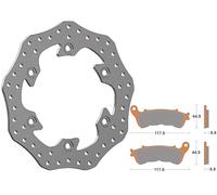 Kit Disco Freno Flottante Anteriore Accossato Linea Elite per Moto DK233 + Pastiglie freno AGPA264 per HONDA NSS FORZA (300) dal 2014 al 2017