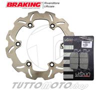 KIT DISCO FRENO POST. WAVE PASTIGLIE BRAKING (HO21FID+908SM1)