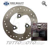 KIT DISCO FRENO POSTERIORE + PASTIGLIE RMS MBK NITRO 50 1997 1998 1999 2000 2001