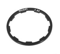 Kit distanziale per cassetta bicicletta, in lega di alluminio, set di guarnizioni per mozzo libero per bici da strada, mountain bike, regolazione mozzo nero rosso da 1,0 mm a 2,5 mm (nero 1,85 mm)