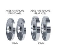 SIMONI RACING Kit Distanziali Anteriori e Posteriori, 12mm e 16mm, con Bulloni, Compatibile con Fiat, Abarth