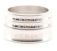 CHROMAG Spacer - Kit distanziatori per mountain bike, MTB, ciclismo, VAE/E-Bike per adulti, unisex, argento, 2 x 5 mm e 1 x 10 mm, diametro 1,1/8"
