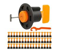 Kit distanziatori livellanti per fughe da 2-8 mm e piastrelle di spessore 5-18 mm, 50 distanziatori per piastrelle, set riutilizzabile di cunei livellamento ed estrattori per piastrellisti, leveling