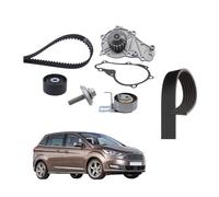 Kit Distribuzione Con Pompa Acqua + Cinghia Servizi per FORD C-MAX, CITROEN C4