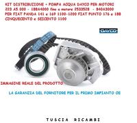 KIT DISTRIBUZIONE DAYCO KTB291+POMPA ACQUA FIAT PANDA 141 e PANDA 169 1100-1200