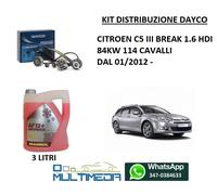 KIT DISTRIBUZIONE E POMPA ACQUA CITROEN C5 III BREAK 1.6 HDI 84KW 114CV