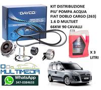 KIT DISTRIBUZIONE E POMPA ACQUA FIAT DOBLO 1.6 JTD MULTIJET 66 KW 90 CAVALLI