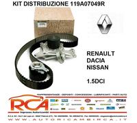 KIT DISTRIBUZIONE E POMPA ACQUA ORIGINALE RENAULT 119A07049R MOTORI 1.5DCI