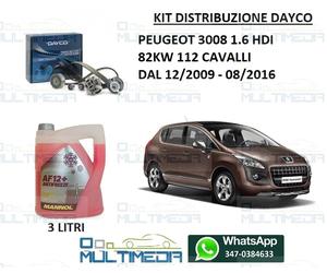 KIT DISTRIBUZIONE E POMPA ACQUA PEUGEOT 3008 1.6 HDI 82KW 112CV
