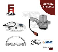 Kit Distribuzione Gates Pompa Acqua Graf MAN TGE Autobus Furgonato 2.0 TDI