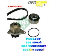 KIT DISTRIBUZIONE INA + POMPA ACQUA PEUGEOT 205 1.1 1987> 206SW 1998> 530001230