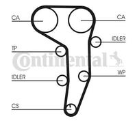 Pompa dell'acqua + kit cinghia di distribuzione CONTINENTAL CT1051WP3
