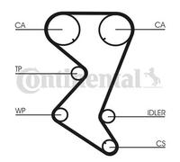 Kit distribuzione + pompa acqua CT1110WP1 CONTINENTAL CTAM per PEUGEOT CITROËN