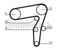 Kit distribuzione + pompa acqua CT995WP1 CONTINENTAL CTAM per FIAT BRAVO I MAREA