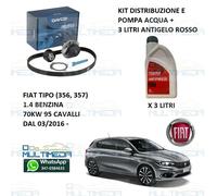 KIT DISTRIBUZIONE + POMPA ACQUA E ANTIGELO G12 FIAT TIPO 1.4 BENZINA 70KW 95 CV