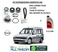KIT DISTRIBUZIONE + POMPA ACQUA INA OPEL COMBO 1.6 CNG METANO 71KW 97 CAVALLI